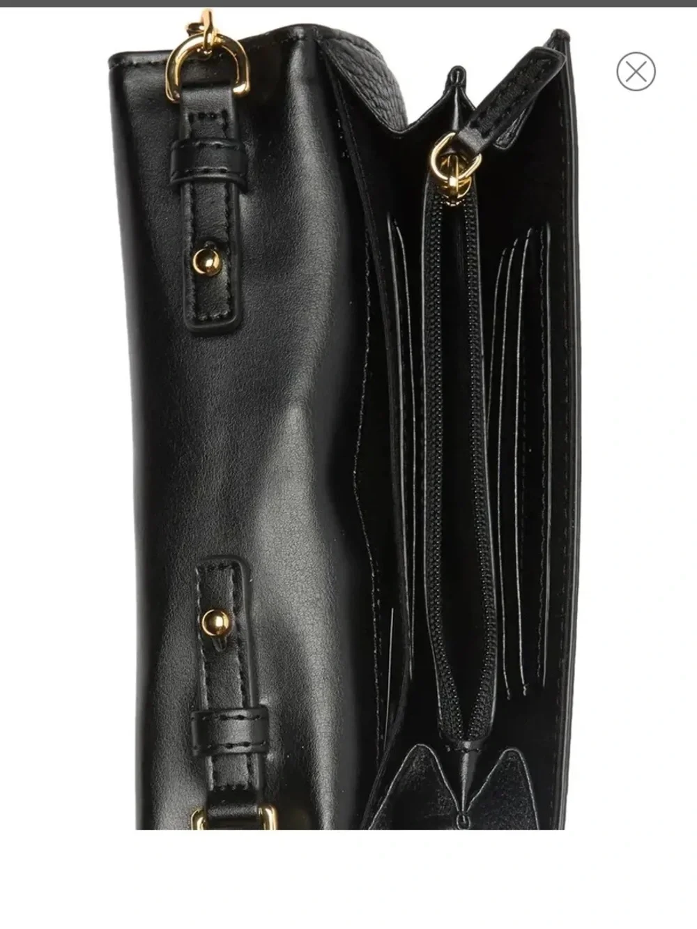 Marc Jacobs Black Leather Crossbody with Gold Chain Strap